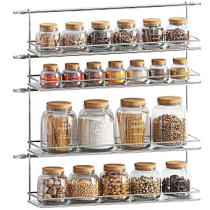 Modern Kitchen Decoration Spice Bottle Glass Bottle 3d model