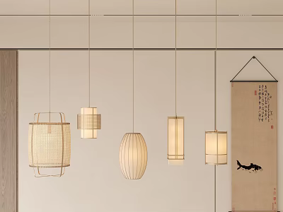 Chinese Chandelier New Chinese Chandelier Song's Aesthetic Chandelier Decorative Chandelier Bedroom Study Chandelier 3d model