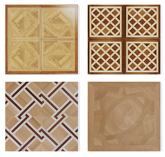 Modern Flooring New Classical Wood Flooring Stone Ground Parquet Template Combination 3d model