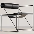 Modern Black Metal Frame Accent Chair With Curved Seat And Minimalist Design