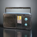 PHILIPS Vintage Portable Radio Classic Design With Handle And Knobs