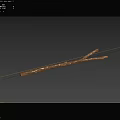 Shrub Branch with Rough Bark Texture in Natural Outdoor Environment 3d model