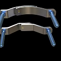 Medical Device Surgical Metal Brackets With Screws And Blue Connector Parts