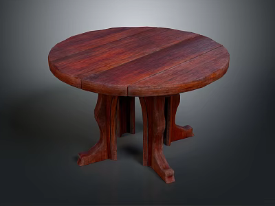 Classic Mahogany Round Table With Solid Wood Construction And Unique Leg Design 3d model