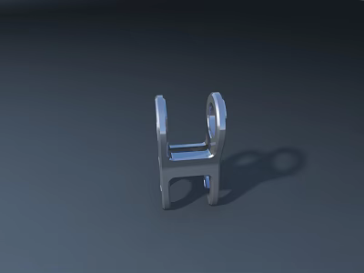 Polished Silver Metal Faucet With Modern Double Ring Shaped Handles Design 3d model