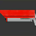 Red Computer Case With Modern Design Metal Parts And Reflective Surface