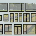 Various Modern Casement Windows Design Options With Different Sizes And Frames 3d model
