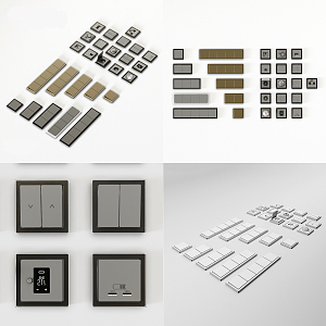 Modern Switch Socket Panel 3d model