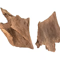 Two Natural Wood Pieces Displaying Rustic Texture And Organic Shape For Decoration
