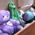 Colorful Stuffed Toys Collection With Purple Teddy Bear Green Monkey And Penguin In Box