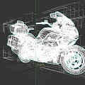 Blue Motorcycle With Black Seat Silver Engine Red Wheels And Streamlined Design
