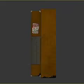 Brown Double Door Locker Furniture With Open Door And Stickers Inside