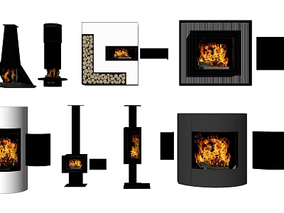 Metal Fireplace Modern Fireplace 3d model
