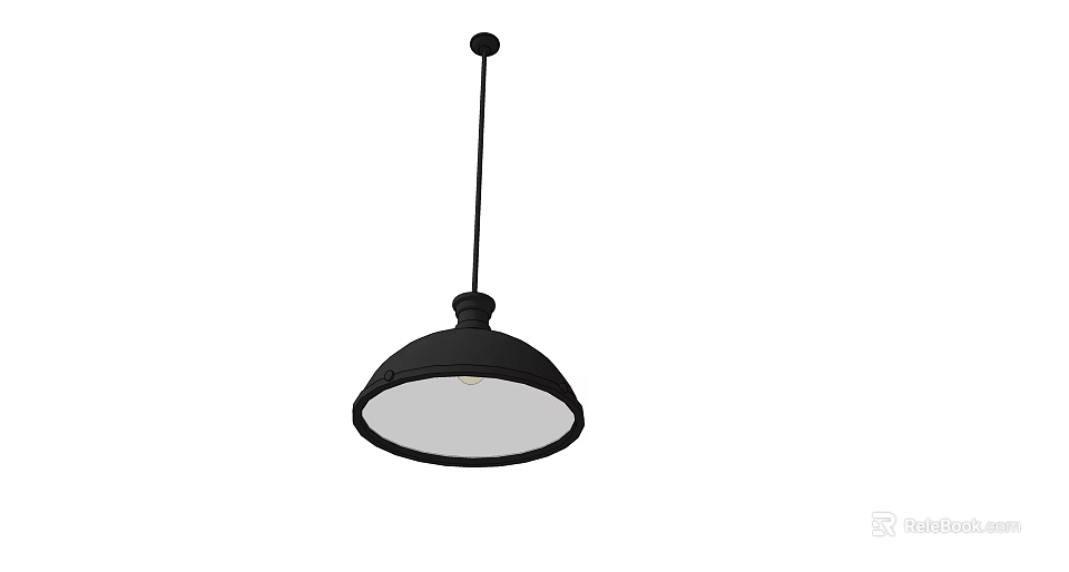 Modern Black Round Pendant Light With Simple Design Hanging From Ceiling 3d model