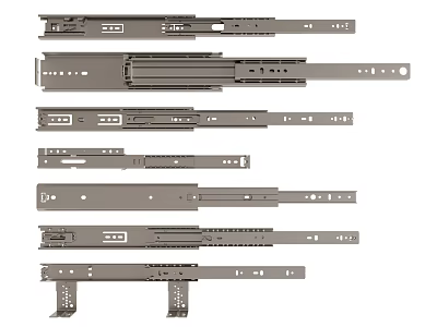 Various Metal Drawer Slides For Furniture With Different Sizes And Designs 3d model
