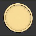 Golden Circular Household Living Product With Intricate Engraved Floral Patterns And Shiny Surface