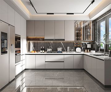 Modern Kitchen Home Kitchen Cabinet Range Hood Machine Hob Enclosed Kitchen Furniture Kitchen Hanging Cabinet Glass Hanging Cabinet Kitchen Appliances 3d model