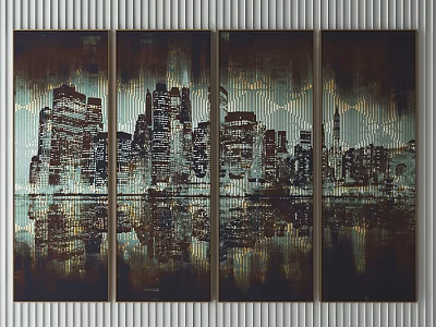 Modern architectural painting decoration 3d model