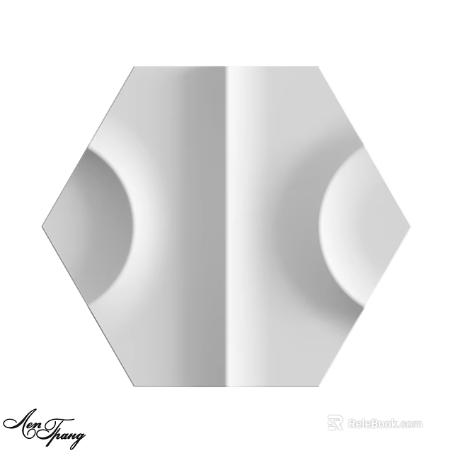 Decorative Wall Design With Hexagonal Pattern And Circular Gray White Elements 3d model 