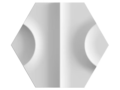 Decorative Wall Design With Hexagonal Pattern And Circular Gray White Elements 3d model