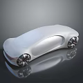 Futuristic White Car With Sleek Design Smooth Body Large Rims And Reflective Surface