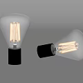Vintage Light Bulbs With Transparent Glass Filament And Black Base Design
