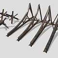 Furniture Metal Support Brackets with Multiple Cross and Triangular Rustic Designs