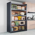 Modern Tall Kitchen Side Cabinet With Large Storage Capacity For Different Small Kitchen Appliances
