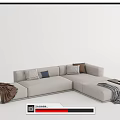 Modern corner sofa multiplayer sofa 3d model