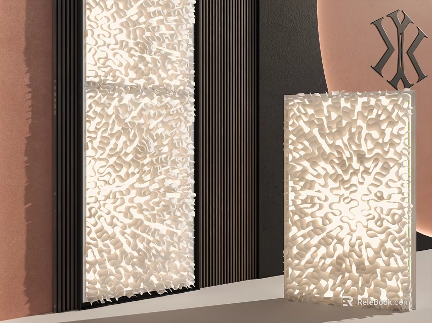 Modern White Textured Wall Lamp With Unique Pattern For Interior Decor 3d model 