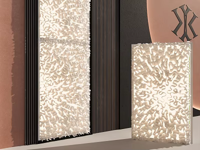Modern White Textured Wall Lamp With Unique Pattern For Interior Decor 3d model
