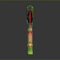 Colorful Dragon Themed Cannon With Intricate Scales Horns And Vibrant Green Red Details