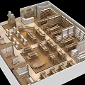 Retail Store Interior Layout With Wooden Shelves Product Displays And Organized Display Areas