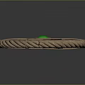 Decorative Weapon Design Featuring Coiled Rope And Central Green Gemstone