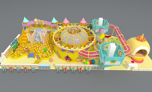 Modern Amusement Equipment Castle Naughty Castle 3d model