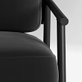Black Accent Chair Featuring Modern Minimalist Design With Armrests And Comfortable Seat