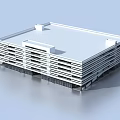 Modern White Multi Story Office Building Exterior Design With Large Windows 3d model