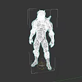 Blue Muscular 3D Game Movie Character With Strong Physique And Detailed Design