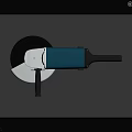 Professional Blue And White Angle Grinder With Black Handle And Metal Disc 3d model