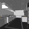 Commercial Kitchen With Stainless Steel Workstations Refrigeration Units Food Storage And Ventilation System