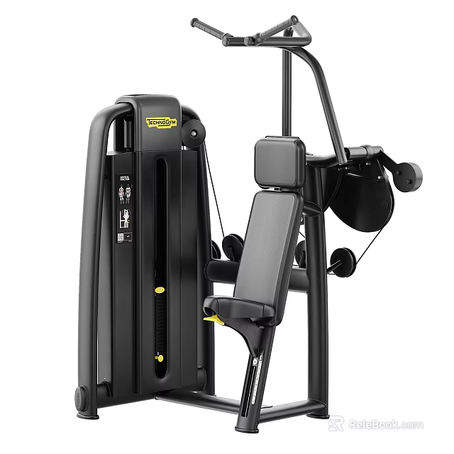 Black Strength Training Sports Equipment With Adjustable Seat And Weight Plates 3d model 