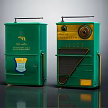 Vintage Green Radio Audio Speaker with 1950s Style Luxe Design and Emblem Details