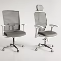 Ergonomic Office Chairs With Mesh Back Adjustable Headrest Armrests And Rolling Wheels 3d model