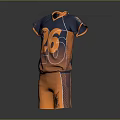Sports Jersey and Shorts Set Featuring Navy Blue Orange Design and Numbers 26 21