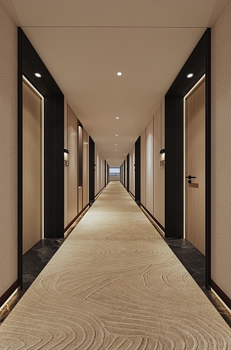 Hotel aisle 3d model