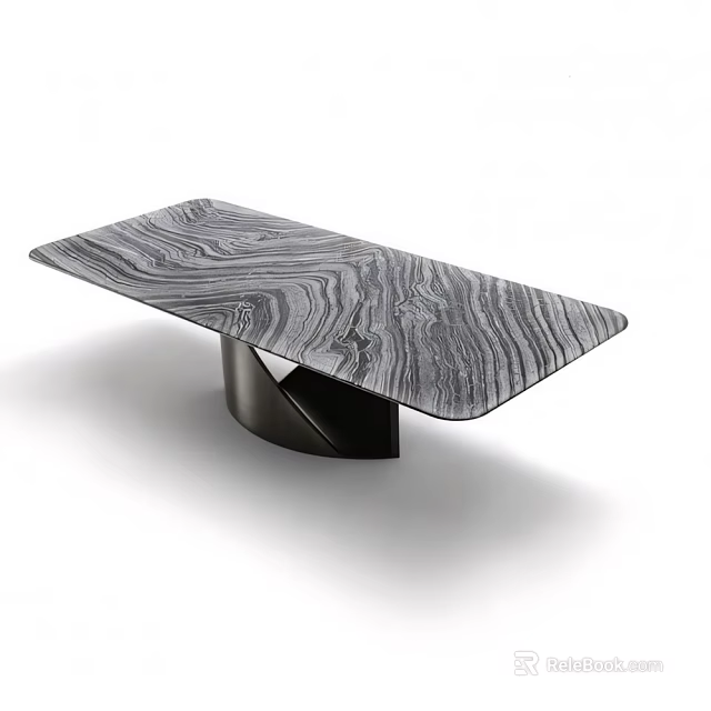 Modern Bar Counter Interior Design With Marble Surface And Black Metal Support Structure 3d model 