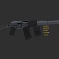 Highly Detailed Tactical Military Rifle With Magazine And Ammunition Bullets