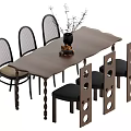 Dining table and chair combination 3d model