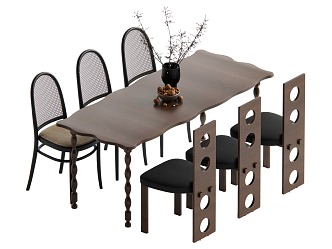 Dining table and chair combination 3d model