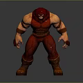 Muscular Man In Red Costume Standing In Powerful 3D Rendered Superhero Pose